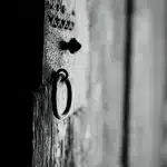 a door handle with a hole in it